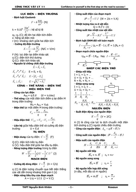 Sổ Tay Công Thức Vật Lý 11 Tất Tần Tật Những Kiến Thức Vô Cùng Quan Trọng