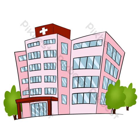 Hôpital Médical Bâtiment éléments De Dessin Animé Commercial Dessinés à