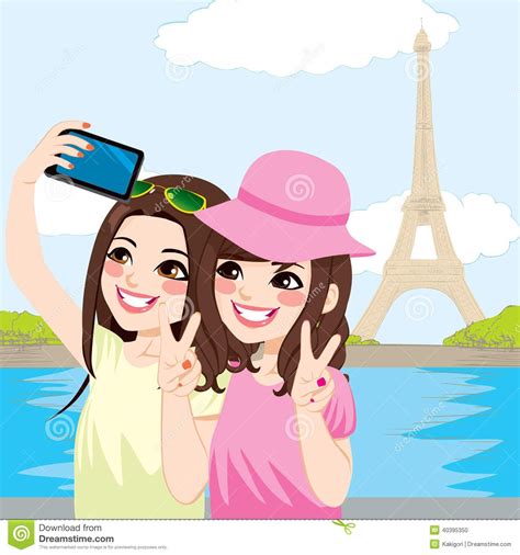 Japanese Friends Paris Selfie - Kakigori | Friends illustration, Pretty ...