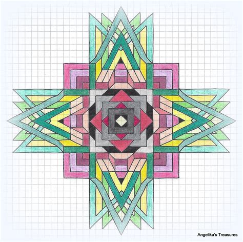 Graph Paper Drawings Graph Paper Art Mandala Design P