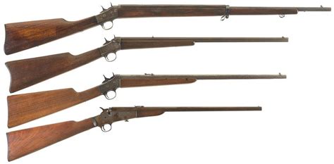 Four Remington Single Shot Rifles A Remington Model 4 S Milita