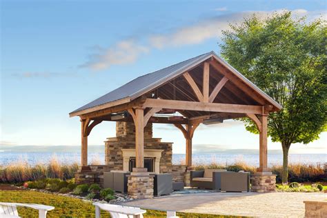 Wood Pavilion Kits Buy Amish Timber Frame Pavilions Usa Shipping