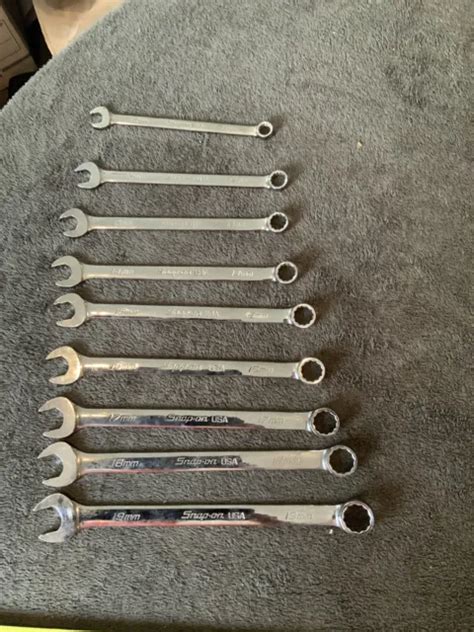 Snap On 9pc Flank Drive Wrench Set Metric 1012 19mm 19mm Has Slight