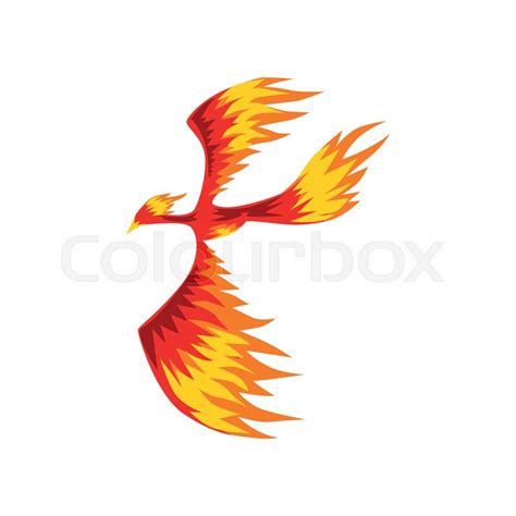 Phoenix Flaming Firebird Flying Stock Vector Colourbox