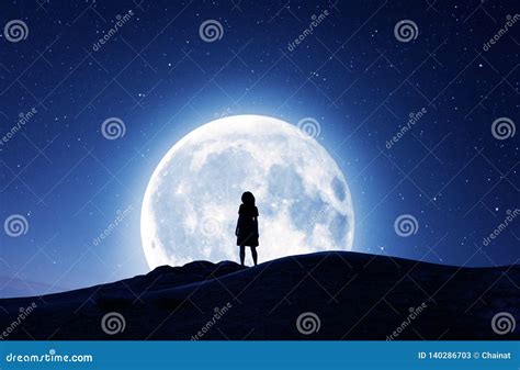 Moon And Starry Night Royalty Free Stock Photography Cartoondealer