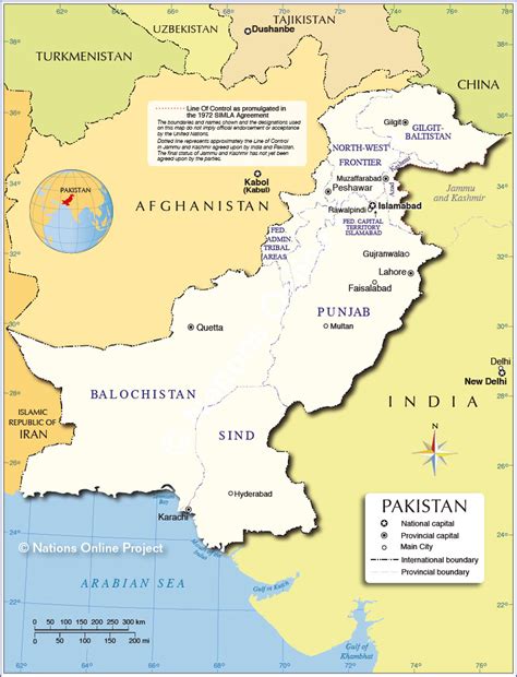 Political Map Of Pakistan Color 2018