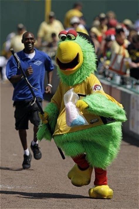 Steely mcbeam is the official mascot of the pittsburgh steelers. A cotton candy vendor chases the Pittsburgh Pirates mascot, Pirate Parrot, on the field after ...