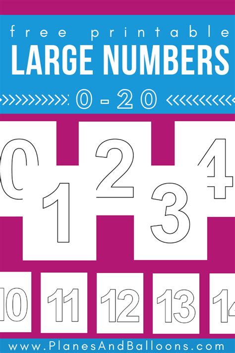Free Large Printable Numbers 1 20 Pdf Learning Numbers Preschool Printable Numbers Large