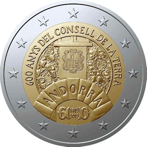Andorra 2 Euro Coin 600 Years Of The Consell De La Terra 2019 Euro