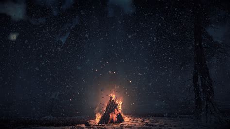 Winter Bonfire Hd Wallpapers Wallpaper Cave