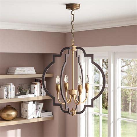Bronze chandeliers are both stylish and timeless. Astin 4-Light Candle Style Geometric Chandelier ...