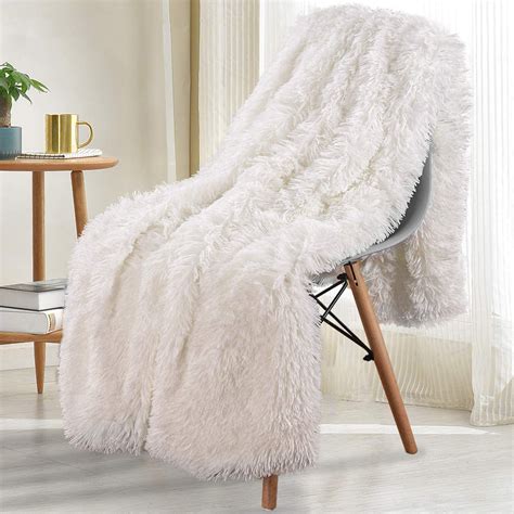 Lochas Super Soft Shaggy Faux Fur Blanket Plush Fuzzy Bed Throw