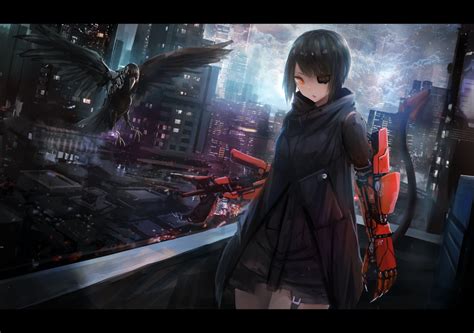Download 1920x1352 Anime Girl Cyberpunk Sci Fi
