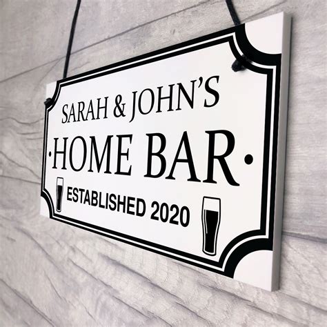 Personalised Bar Signs And Plaques Home Bar Sign Novelty Ts