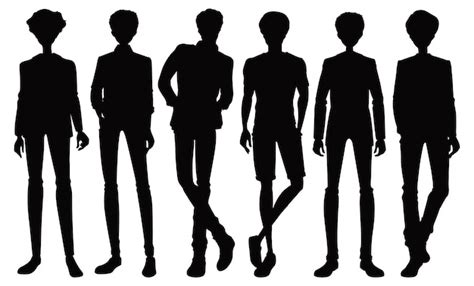 Free Vector Set Of Silhouette Male Character