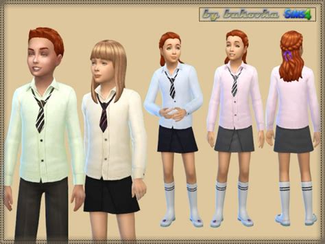 The Sims Resource Set School Uniform By Bukovka Sims 4