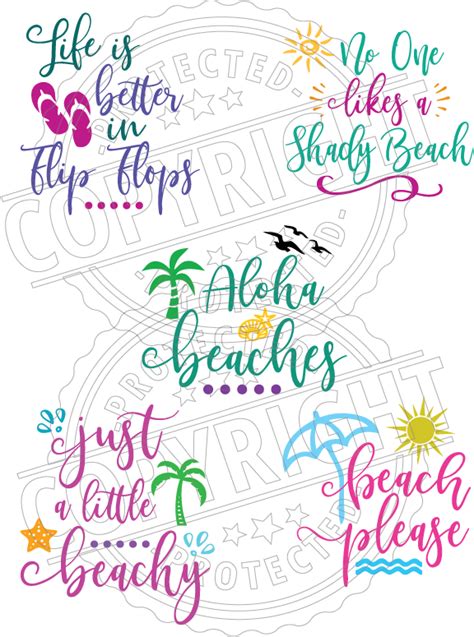Summer And Beach Svg Dxf Png Eps Cutting File Silhouette Cricut Scal