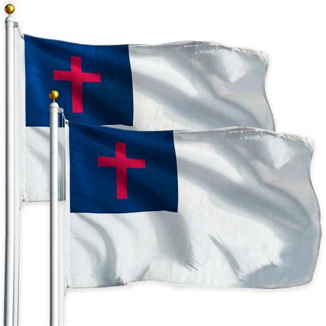 G128 Two Pack Of Christian Flag Christian Cross Religious Church Flag