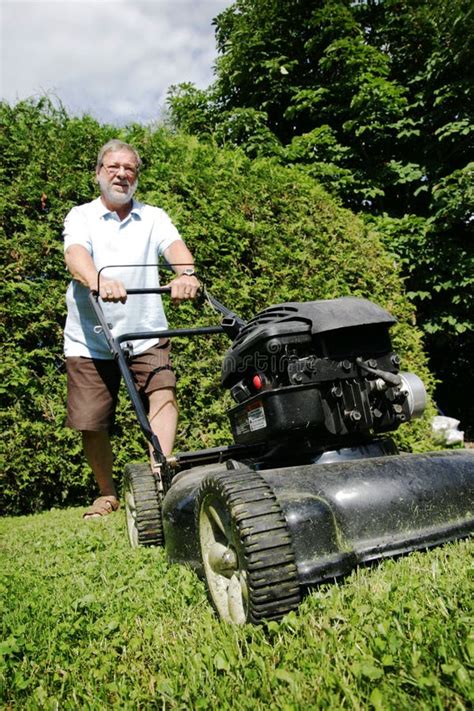 Lawnmower Man Stock Photo Image Of Backyard Blades 10529268