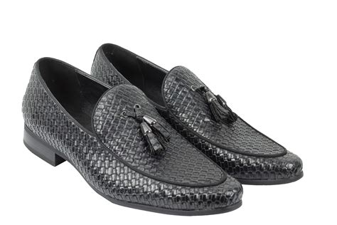 Mens Vintage Woven Leather Lined Tassel Moccasin Loafer Retro Smart Casual Shoes Ebay