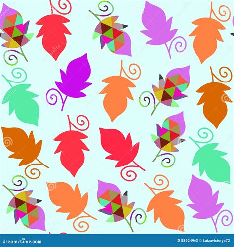 Floral Seamless Pattern With Colorful Cool Leaves And Sea Stock Vector