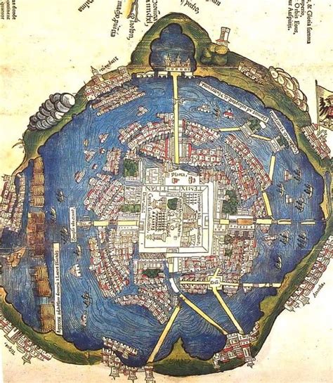 Map Of Ancient Tenochtitlan Ancient Maps Historical Maps Map Art