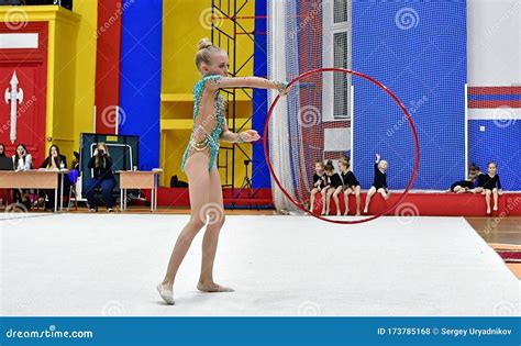 Children S Rhythmic Gymnastics Competition Adorable Sporty Little Girl