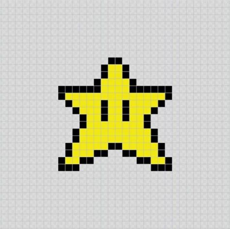 Star Pixel Art Easy Pixel Art Pixel Art Grid Mario Kart Shooting