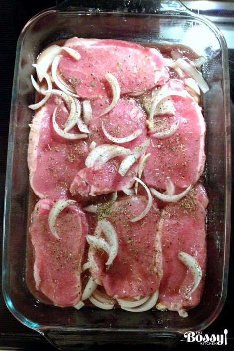 The pork loin comes from the back of. Roasted Boneless Center Cut Pork Chops with Red Wine - The ...