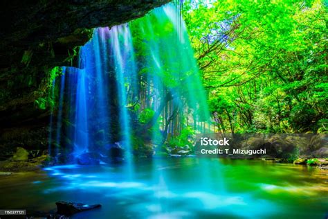 Nabegatai Waterfall In Forest Kumamoto Japan Stock Photo Download