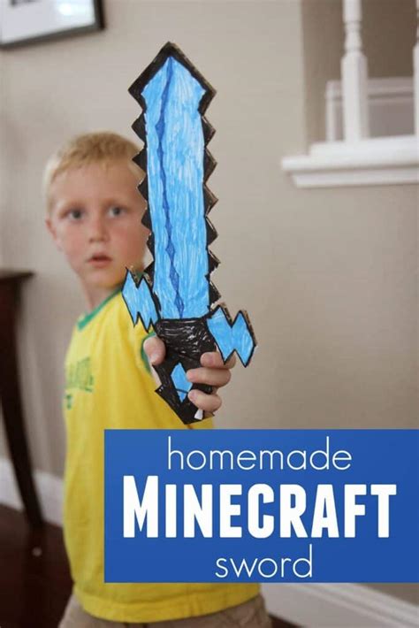 Diy Cardboard Minecraft Sword Free Printable Toddler Approved