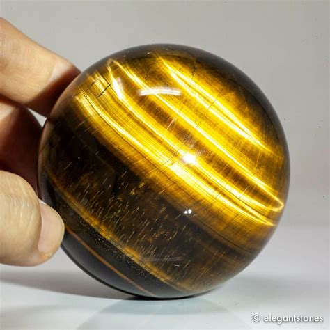 440g 68mm Natural Golden Yellow Tiger Eye Quartz Crystal Sphere Healing