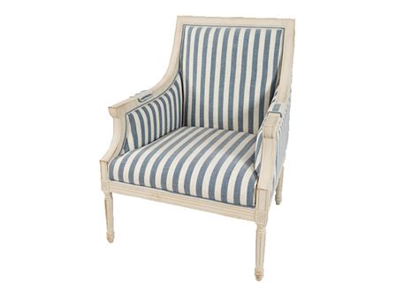 Jofran Mckenna Blue Stripe Accent Chair