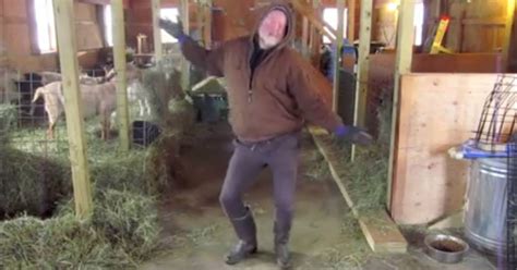 Farmer Dances To Sia While Doing Chores In His Barn