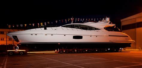 Mangusta 110 Motor Yacht Hull No 2 At Transport — Yacht Charter