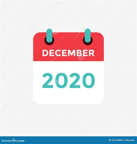 Flat Icon Calendar December 2020 Stock Vector Illustration Of Logo