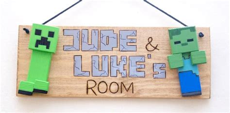 Personalised 3d Minecraft Creeper And Zombie Sign £1299 Handmade By In