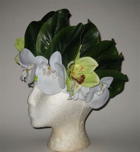 Tahitian Headdress Rewind To Floral Polynesian Orchid Head Etsy