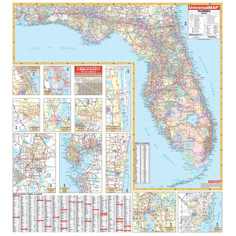 Florida State Wall Map By Kappa The Map Shop