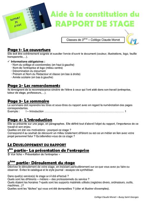 Rapport De Fin De Stage Exemple Le Meilleur Exemple Rezfoods Resep