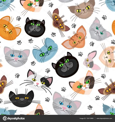 New users enjoy 60% off. Cat face vector background with paws — Stock Vector © MSSA #134113690
