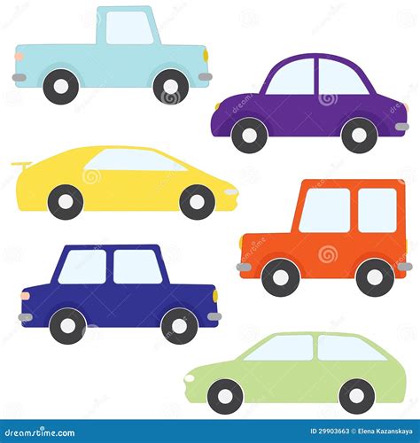 Set Of Vector Cartoon Cars Stock Illustration Illustration Of Graphic