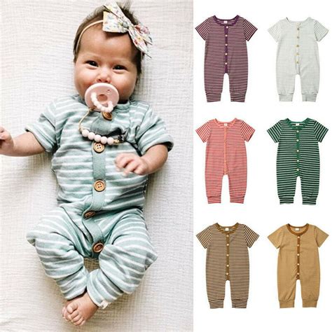 Focusnorm 0 18m Fashion Newborn Kid Baby Girl Boy Clothes Striped