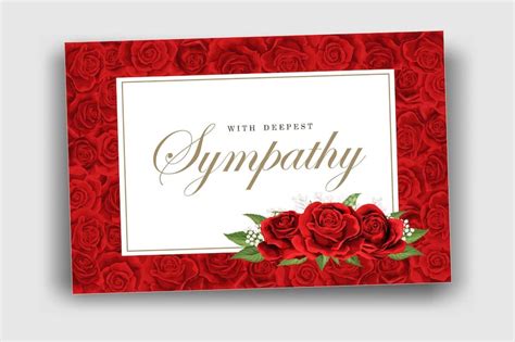 Epsjpegpng Sympathy Condolences With Red Rose Flowers Design Etsy