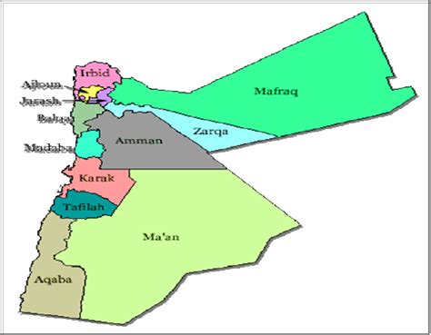 Map Of Jordan And The Twelve Governorates Download Scientific Diagram