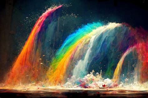 Rainbow Splash Abstract Rainbow Coloured Background Colourful