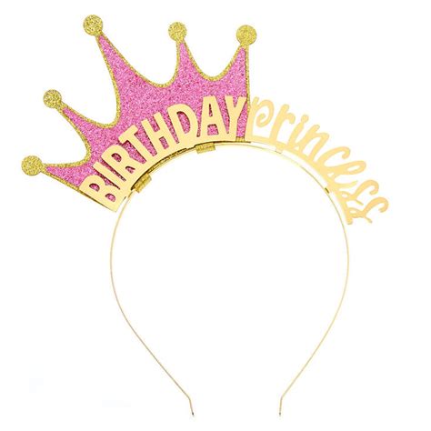 Birthday Princess Crown Headband Gold Claires Us