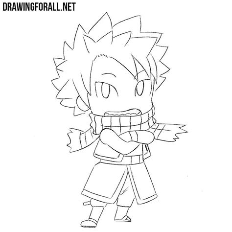 Add the obi and the robe shape below. How to Draw Chibi Natsu | Drawingforall.net