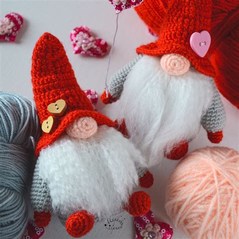 valentine gnome crochet pattern scandinavian gnome doll etsy