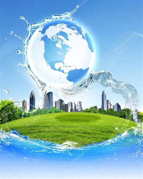 Green Planet Against Blue Sky And Clean Nature Stock Photo By